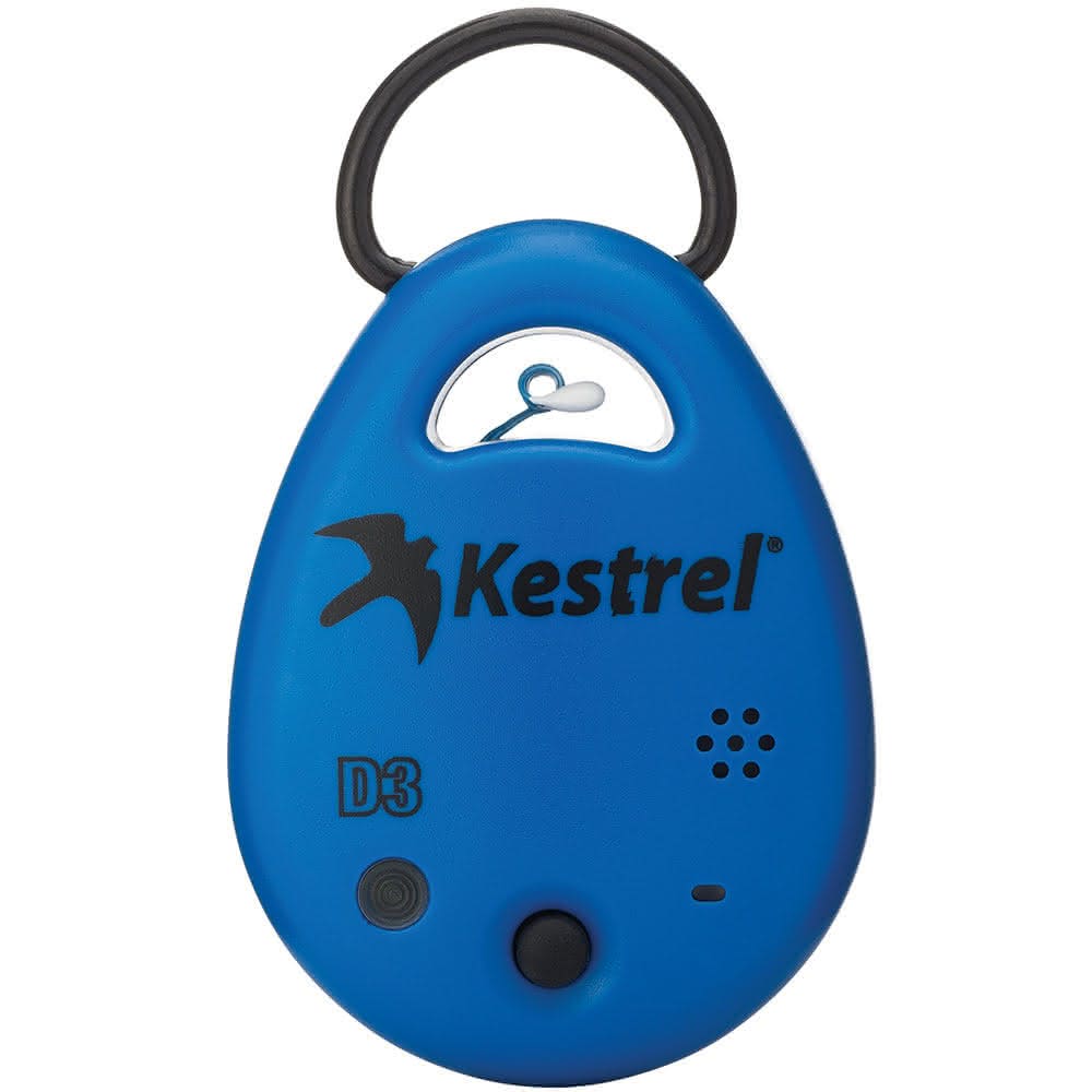 Kestrel DROP D3 – רשם נתוני טמפרטורה, לחות, לחץ וגובה צפיפות – כחול