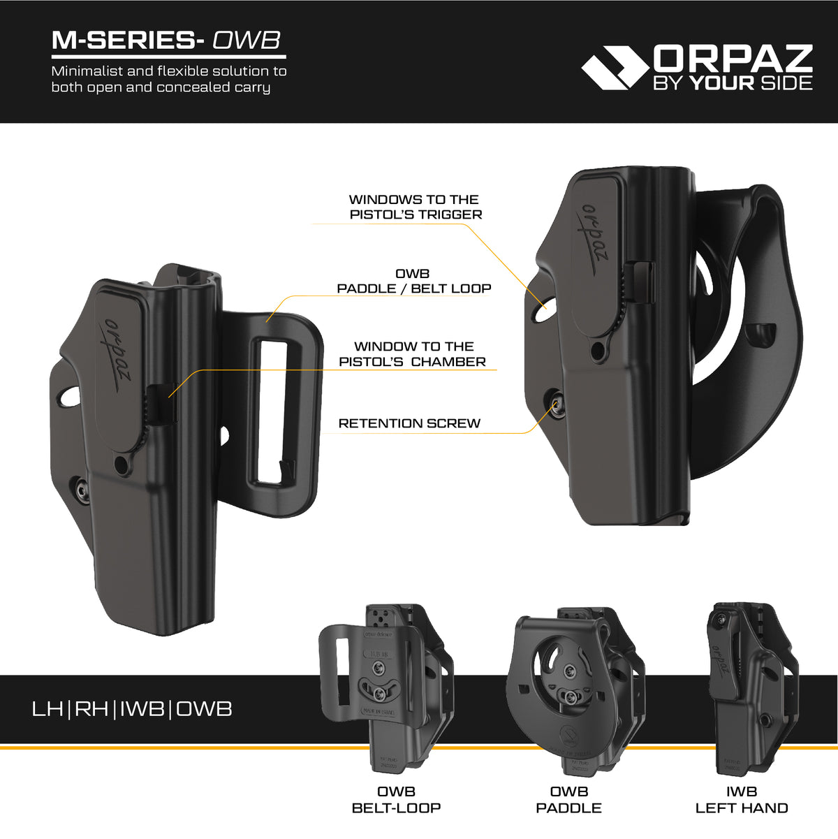 נרתיק אורפז M-Series – פנימי וחיצוני (IWB & OWB)